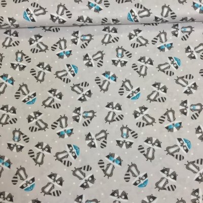 Baumwolle | welcome to our neighborwood | Waschbär hellgrau